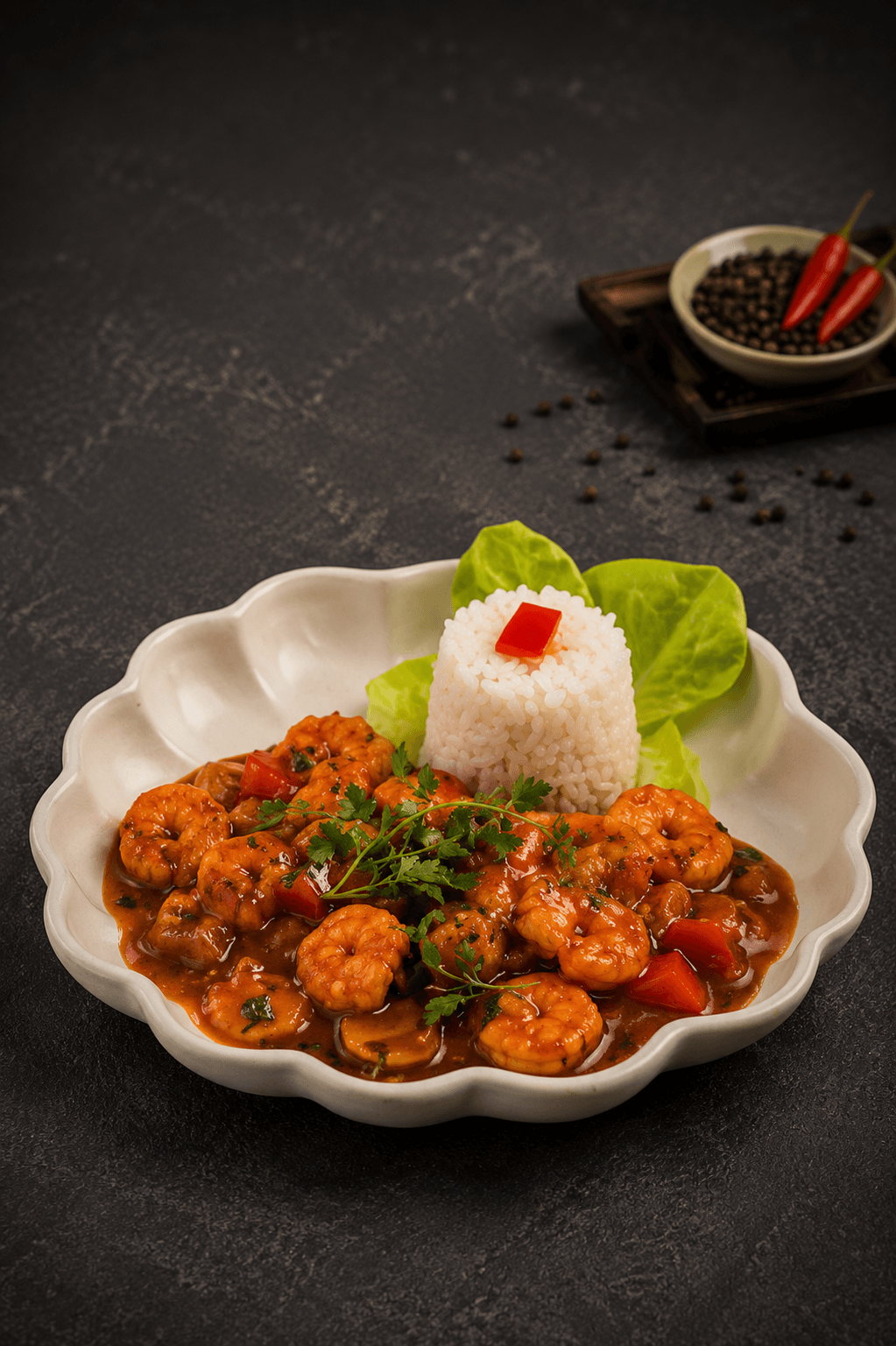 Crevettes façon Sichuan